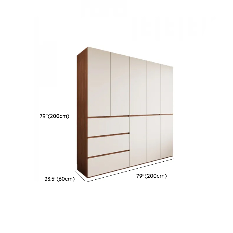 White Minimalist Manufactured Wood Independent Wardrobe Closet with Soft Close Drawer, Soft Close Door, and Interior Shelves - image 10