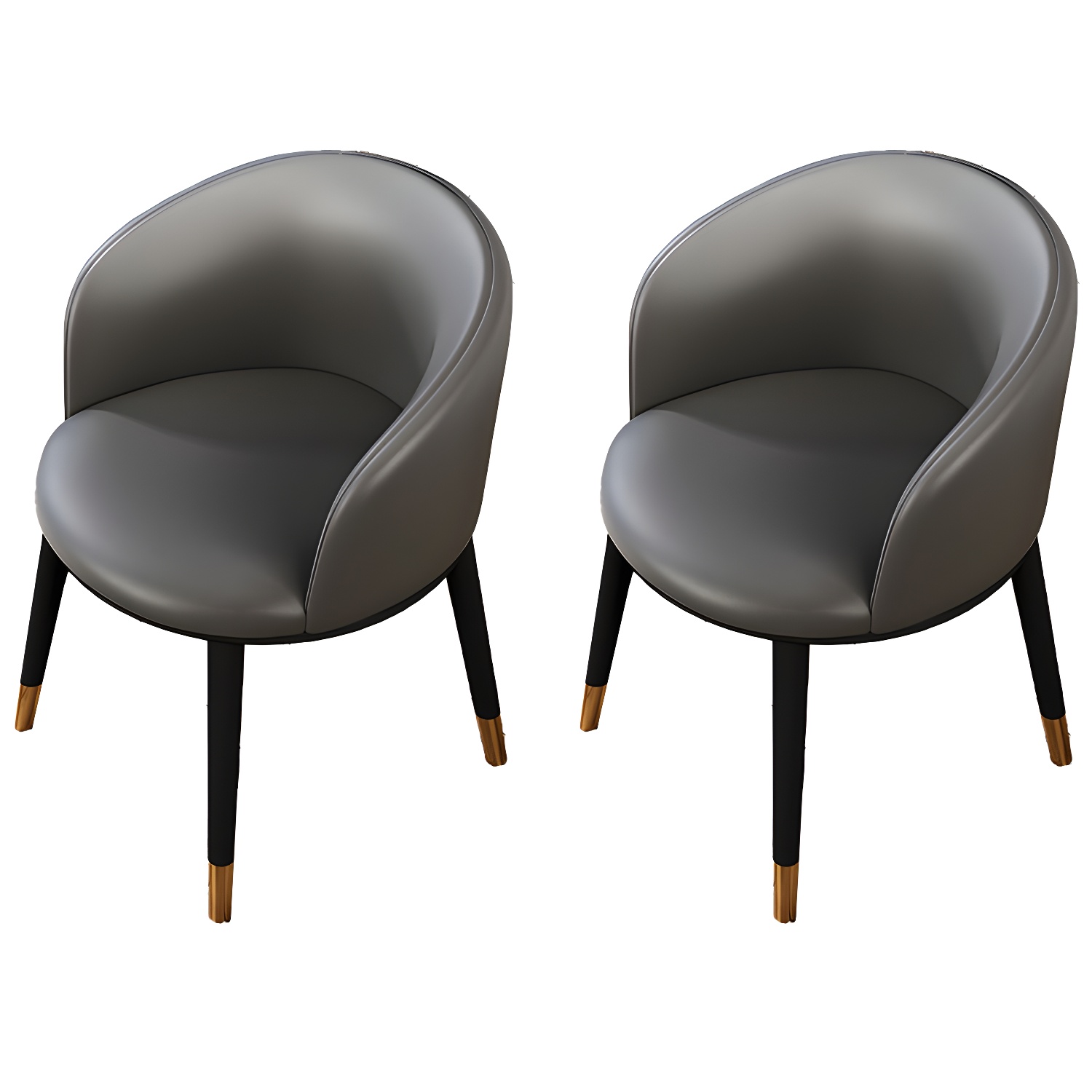 Contemporary Leather Home Arm Chair Solid Back Matte Finish Dining Chair - image 3
