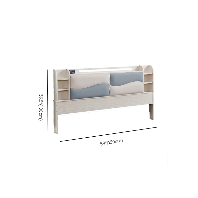 Simple Free-standing Standard King(76"W x 80"L)/Queen(60"W x 80"L)/Full(54"W x 75"L) Panel No Distressing with Shelves Included and Illumination Light in Timber - image 10