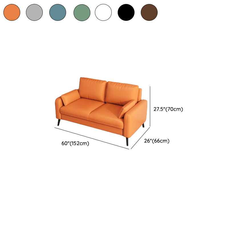 Contemporary Scratch-immune Solid Color Cerulean/Olive Green/Amber Color Loveseat for Seats 2 with Pillow Back and Square Arm - image 20