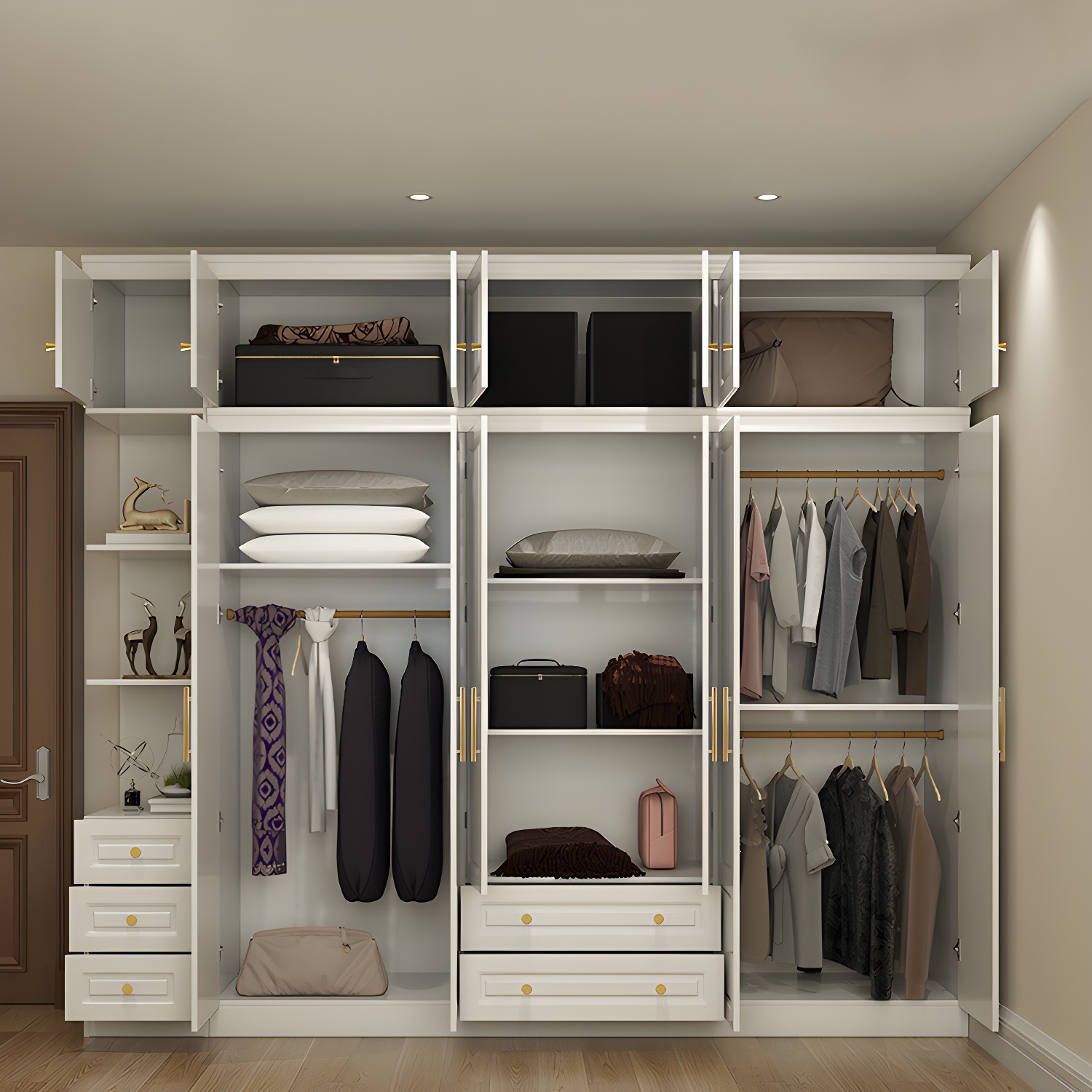 Contemporary Wooden Wardrobe Soft Close Drawer Wardrobe Closet for Bedroom - image 3