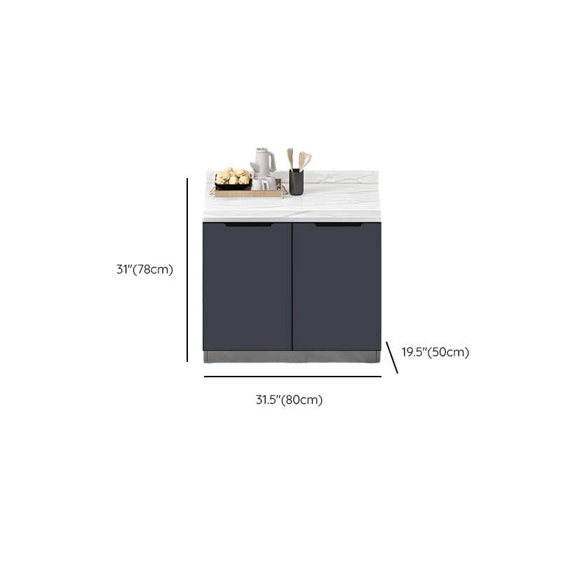 Grey Simple Sideboard with Standard/Narrow Size, 1 Shelf, Sintered Stone Countertop, and Multiple Doors Larder Storage - image 8