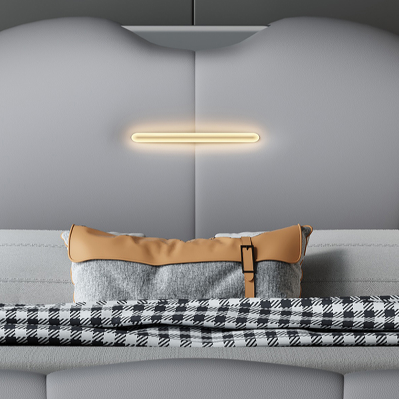 Light Gray Storage Included/Panel Bed with 3 Storage Boxes, Natural Wood Frame, Sponge Upholstery, and Lighted Headboard