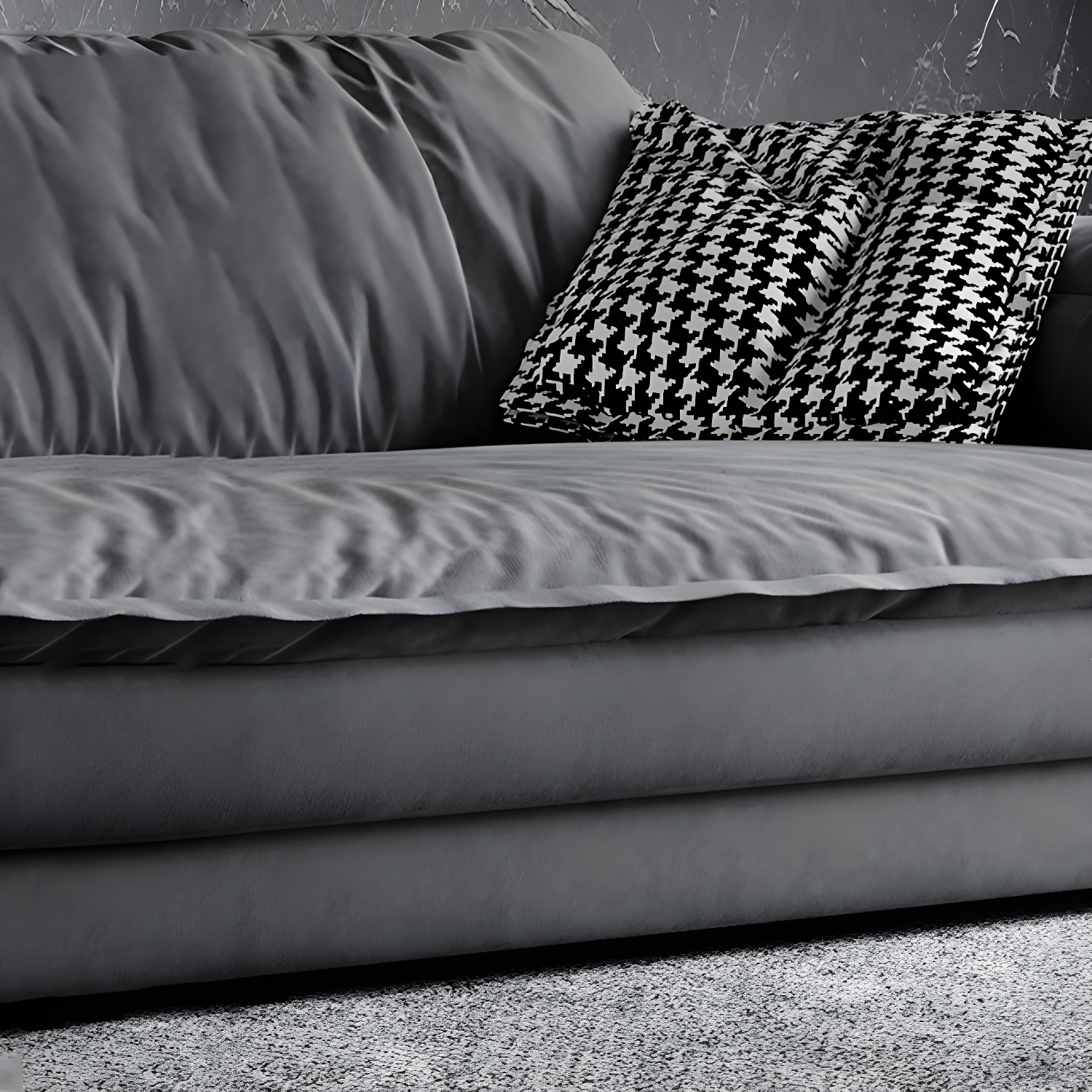 Stain-Resistant Dark Gray Contemporary Square Arm Solid Wood Sofa - image 8
