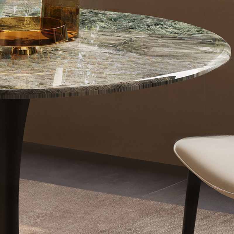 Art Deco Multi-Color Rounded Dining Table with Stone Top, Scratch-immune, Standard Height, Seats 2 - image 9