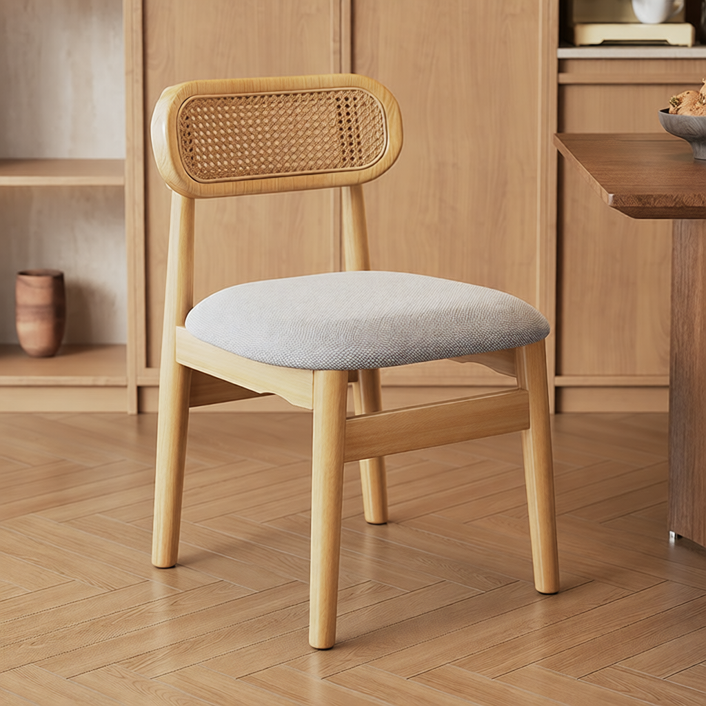 Simple Drawing Room Side Chair with Exposed Back, Upholstered Seat, and Wooden Legs - image 14