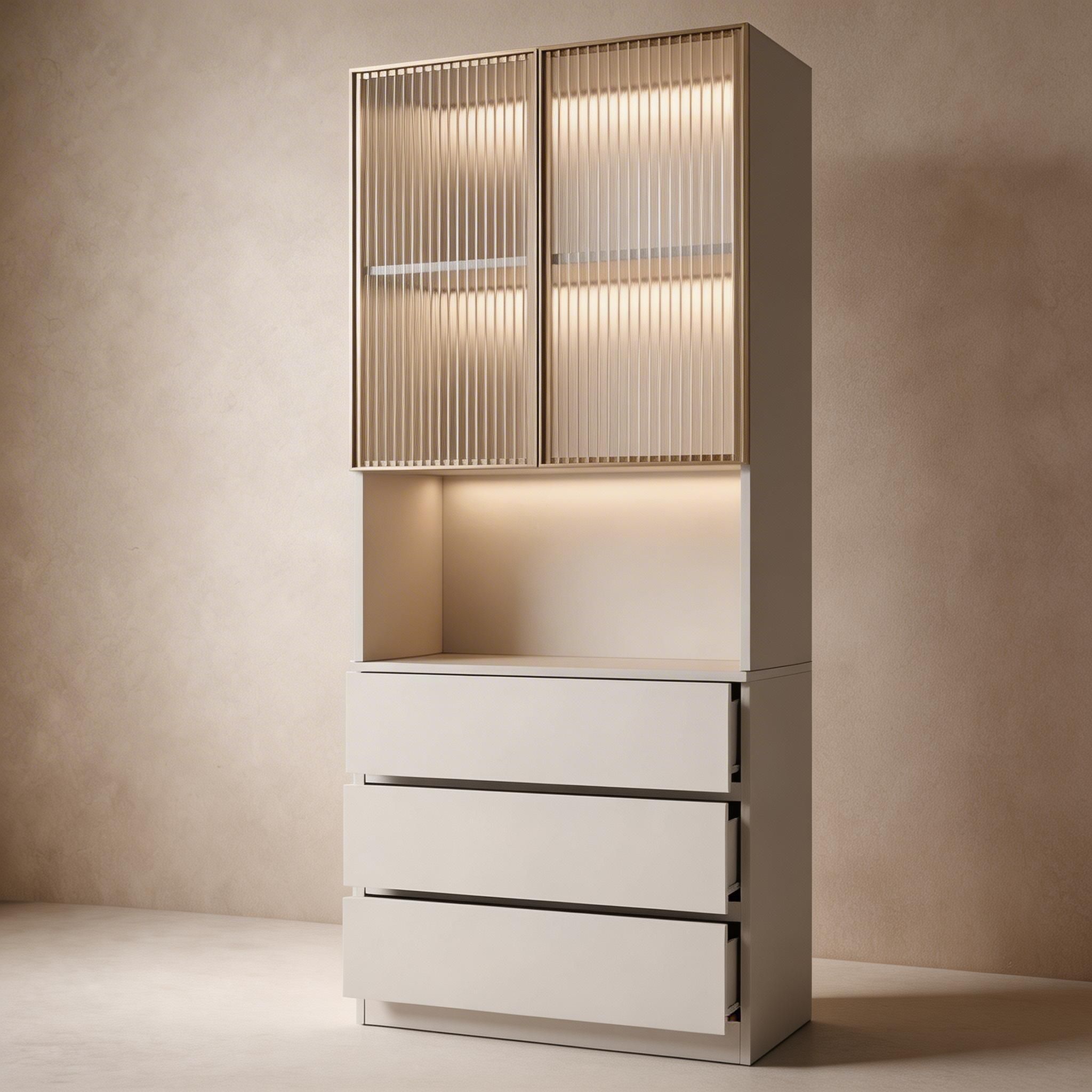 Trendy Sideboard with 3 Drawers, Cupboard, Wide/Standard/Narrow Sizes, 2/1 Shelves, Cabinets, and Glass-panel Door - image 49