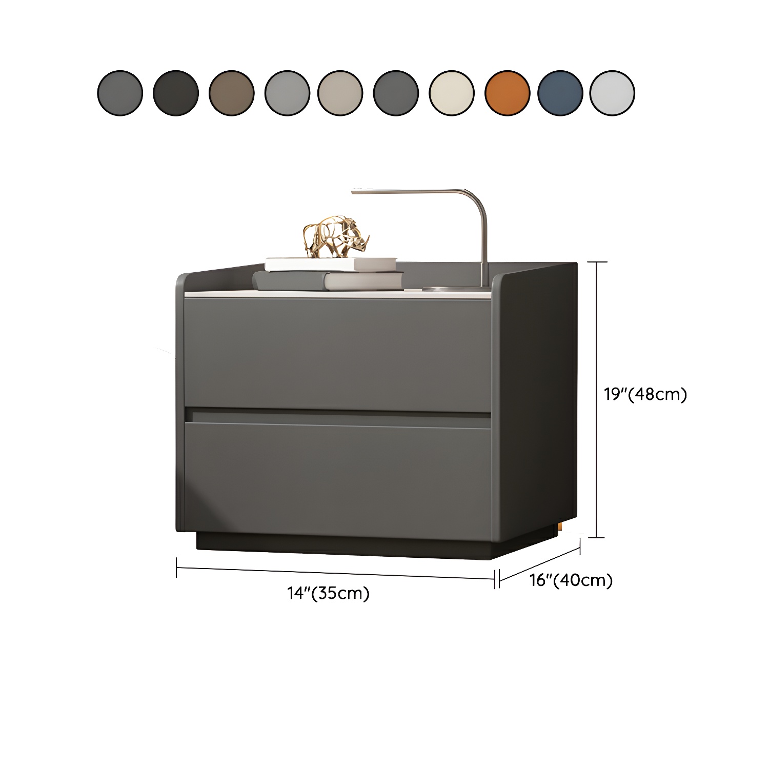 White Slate Countertop Nightstands Increase The Surrounding Height to Prevent Falling - image 21