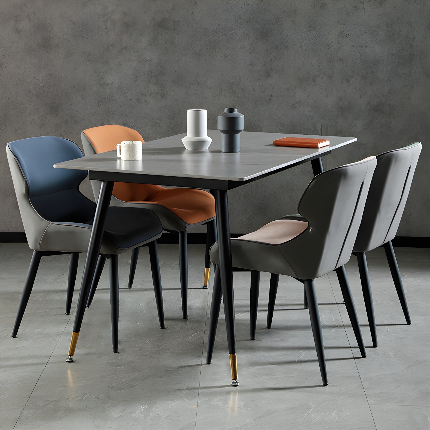Nordic Style Metal Armless Dining Chairs Wingback Side Chair for Home Use - image 10