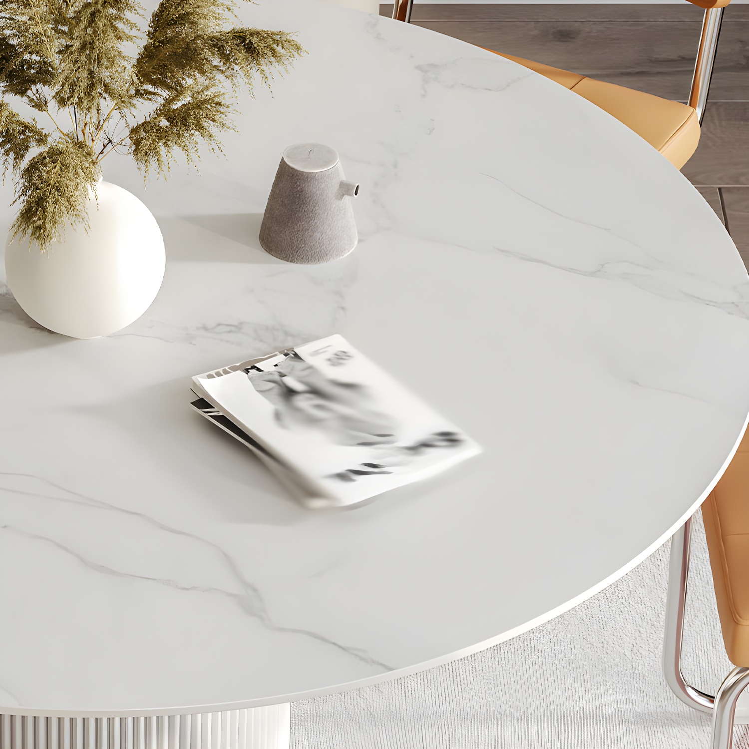Modern 1/4/5/7 Pieces Dining Set Round Stone Dining Table for Dining Room - image 4