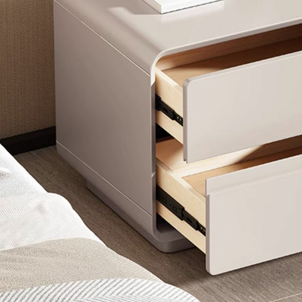 Modern Solid Wood Frame Nightstand with Silent Slide Drawers for Bedroom - image 12