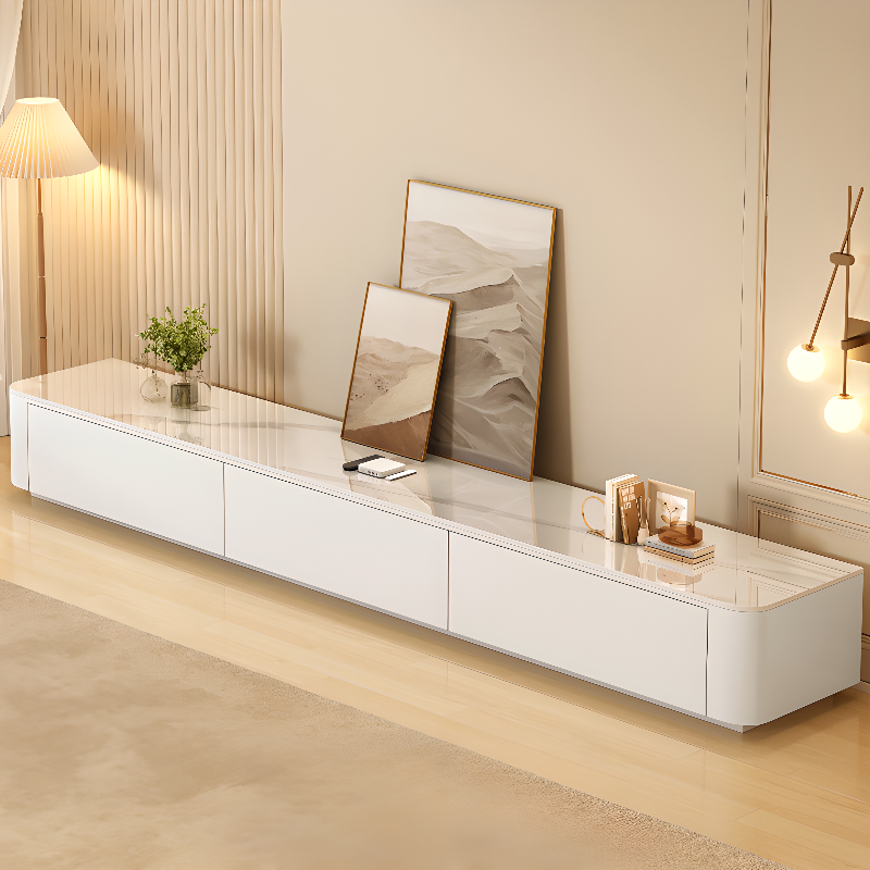 Rectangular Sintered Stone Countertop TV Stand with 3-Drawer/5 Drawers/4 Drawers and Cable Management in a Modern Simple Style - image 8