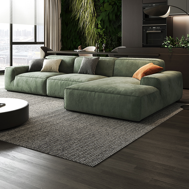 Living Room Use L-Shape/Straight Pine Green Right Hand Facing/Horizontal Sofa Chaise/Sofa with Concealed Support - image 3