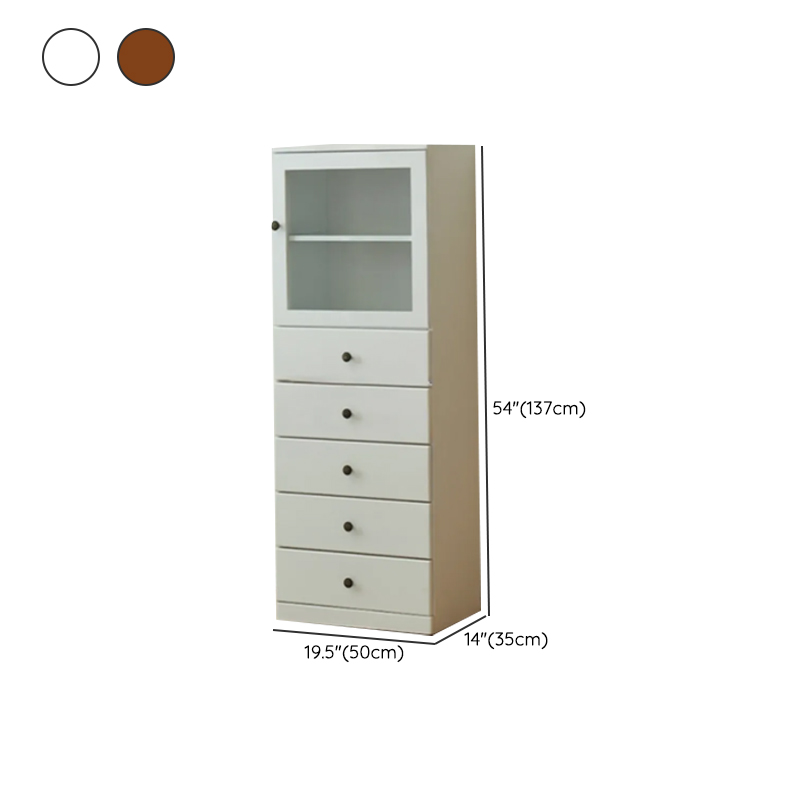 Modish Timber Console Dresser with 3/4/5 Drawers, Hutch Cabinets, and 2 Interior Shelves in Vertical Orientation - image 21