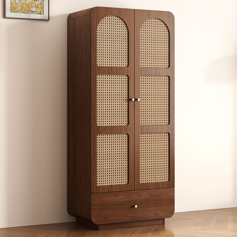Simple Rectangular Accent Cabinet with Storage, Engineered Wood Countertop, Pull Knobs, Auburn Top, and Soft Close Drawer - image 3