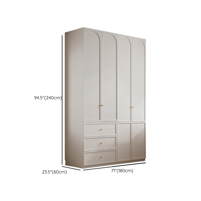 Minimalist Manufactured Wood Independent Almirah with 3-Drawer, Interior Shelves, and Clothing Rod - image 20