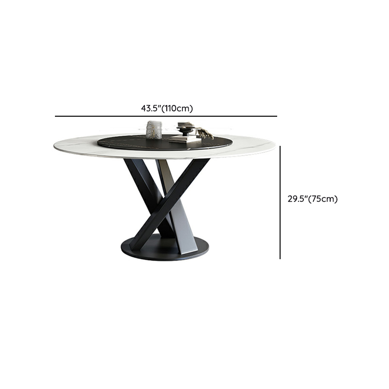 Industrial Metal Dining Set with Upholstered Chairs in White - 5 Piece Set - image 8