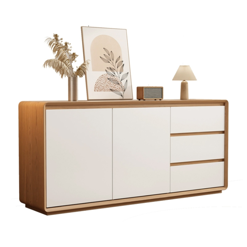 Wooden Modern Sideboard Credenza with 3 Drawers and 2 Cabinets for Storage - image 5