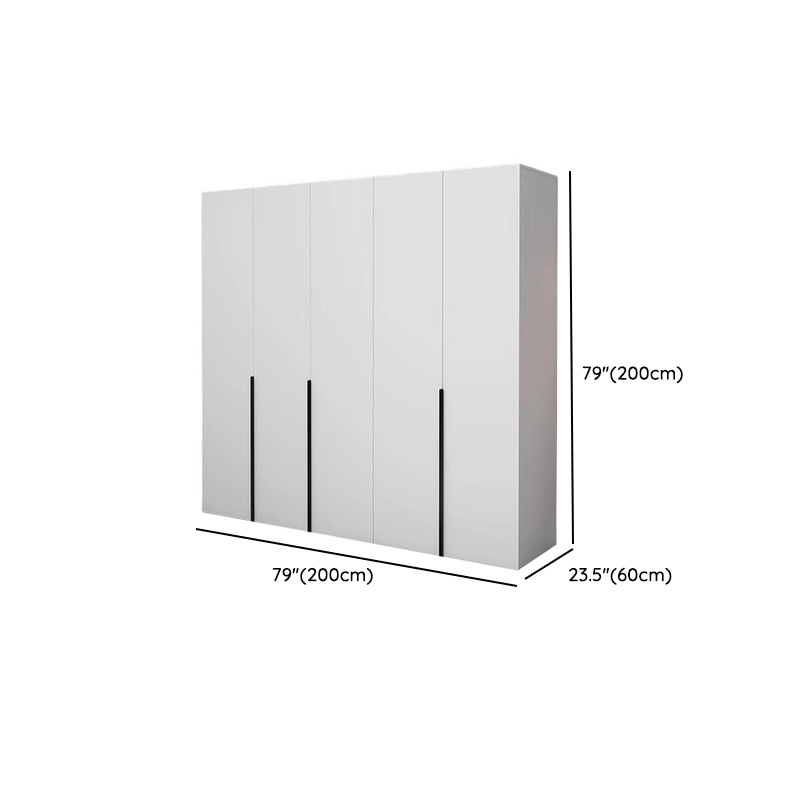 Chalk Modish Laminate Wardrobe Closet with Soft Close Door, Interior Shelves, and Clothing Rod - image 13