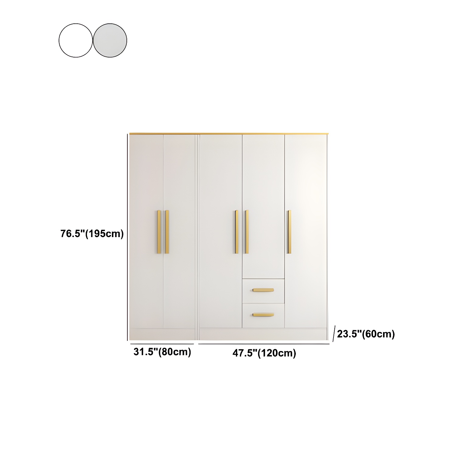 Contemporary Style Wardrobe Wooden Wardrobe Closet with Drawer - image 21