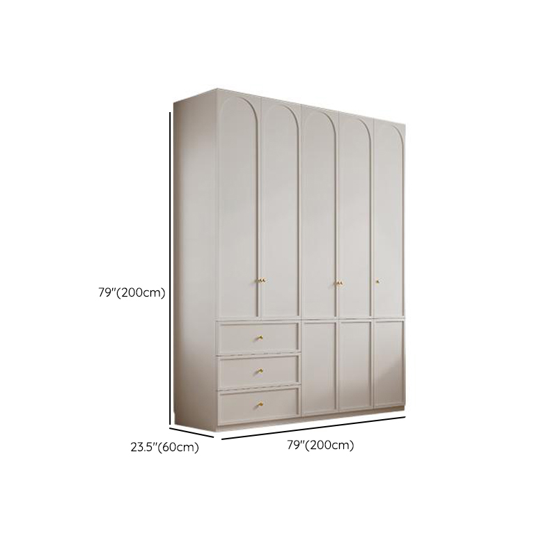 Minimalist Manufactured Wood Independent Almirah with 3-Drawer, Interior Shelves, and Clothing Rod - image 13