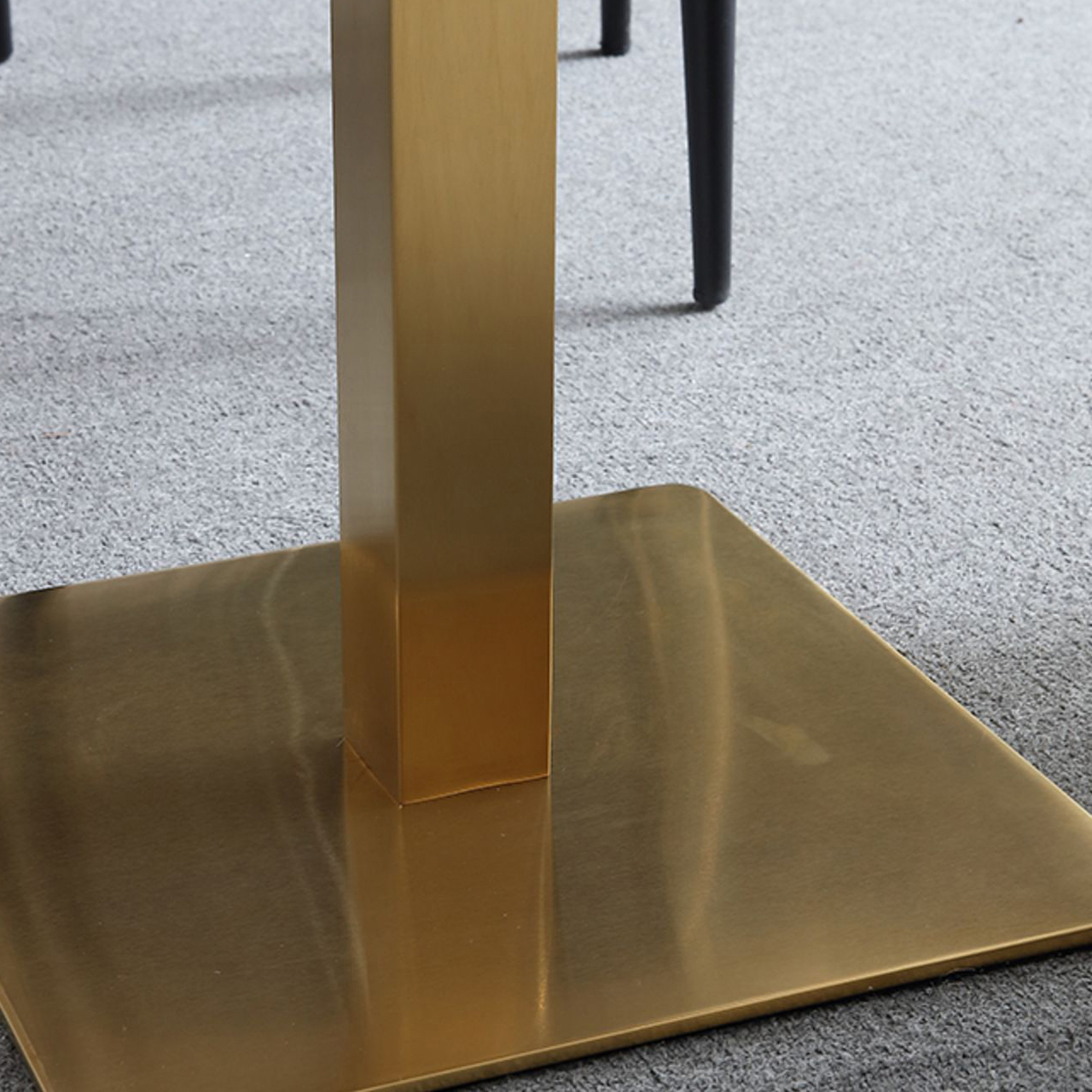 Industrial Square Dinner Table Sintered Stone Table with Metal Base for Home - image 9