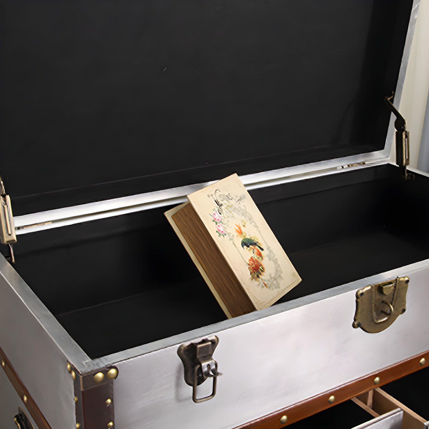 Rustic Leather Chest Vertical Chest with Drawers for Bedroom - image 16
