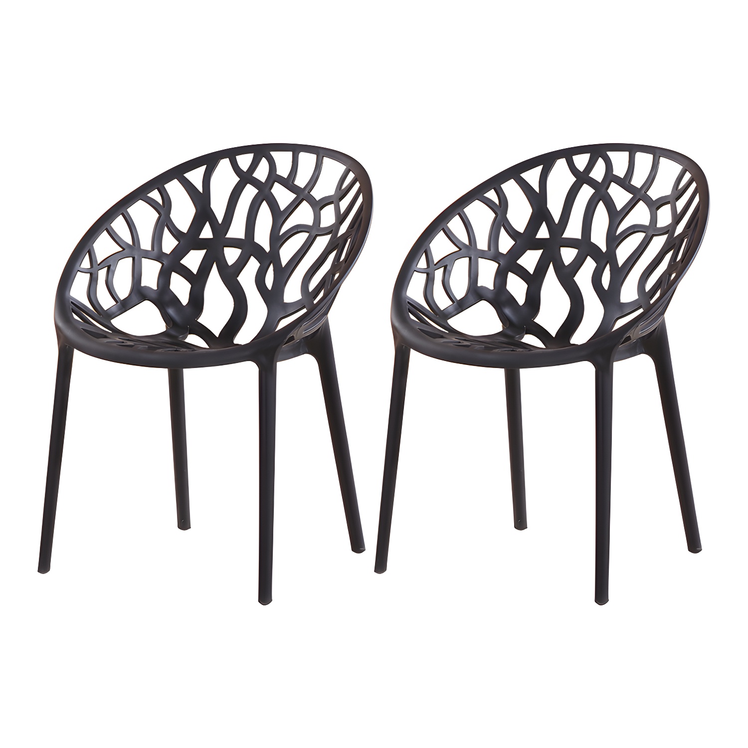 Contemporary Plastic Dining Room Chairs Armless Open Back Dining Side Chair for Restaurant