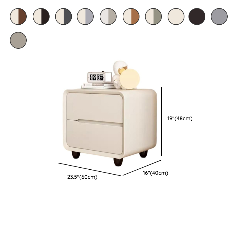 Organic Modern 2 Tiers Nightstand With Drawer Organization Featuring Pleather Countertop - image 19