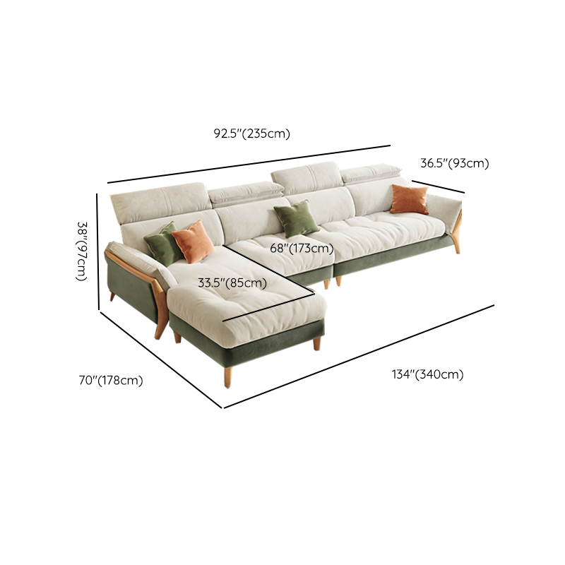 Straight/L-Shape Chalk Sofa/Sofa Chaise with Horizontal/Left Orientation and Standard Foam Seat Fill - image 21
