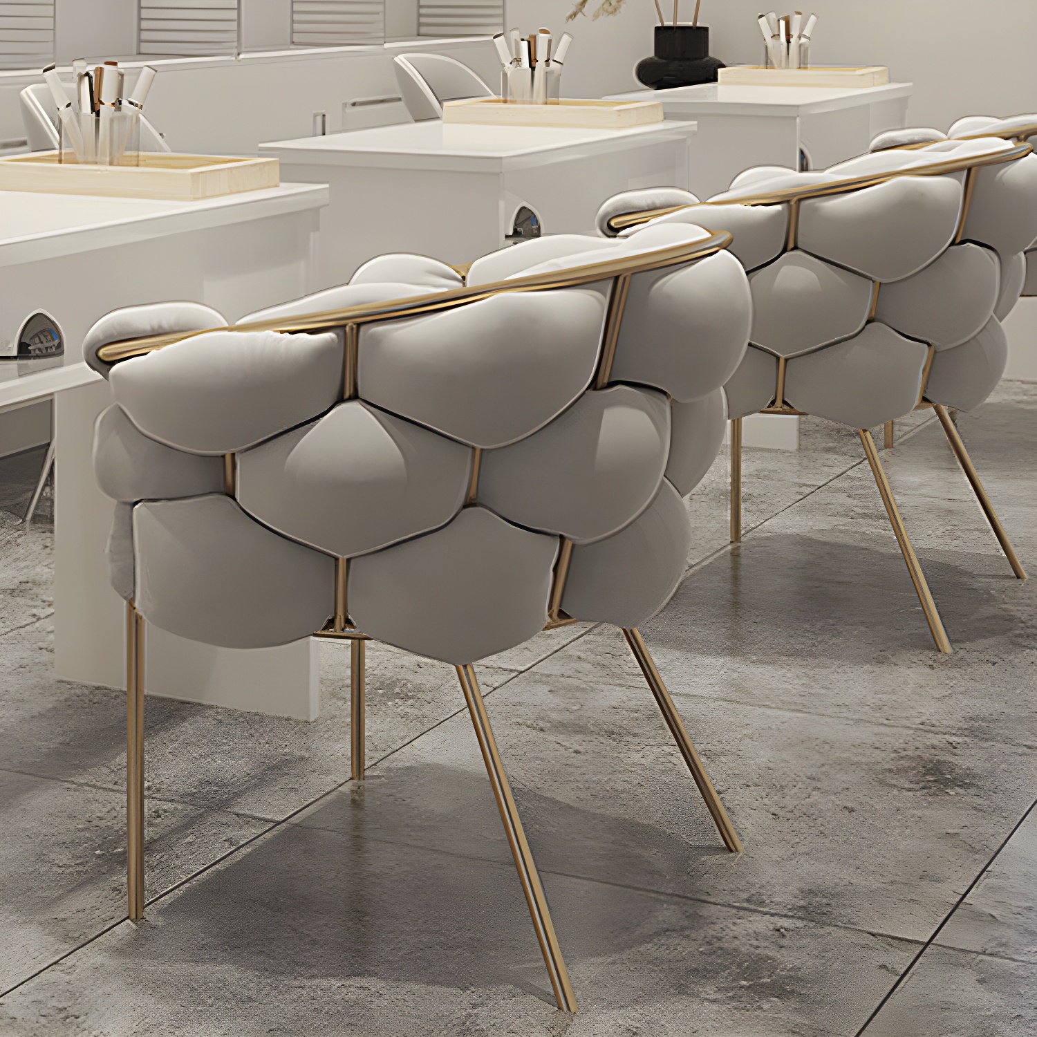 Glam Style Upholstered Gold Base Dining Arm Chair for Dining Room - image 17