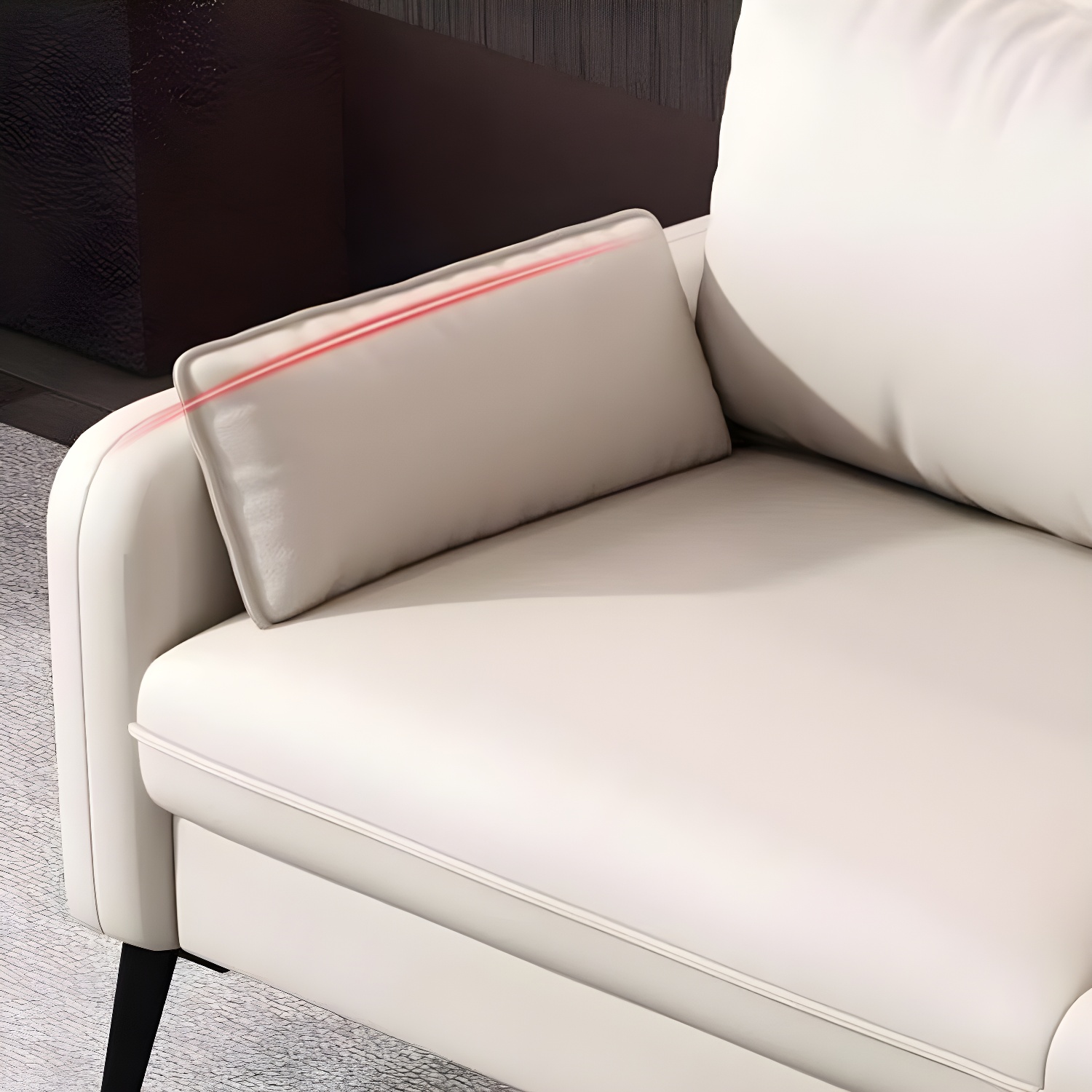 2-Seater Modern Cushioned Sofa with Bolster Pillows for Living Room - image 12