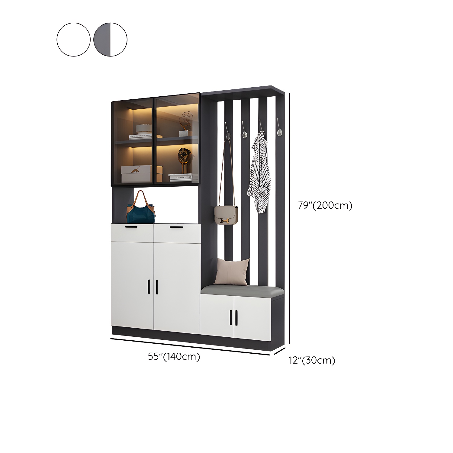 Contemporary Style Wooden 3-door Accent Cabinet with Drawer and Shelf - image 20