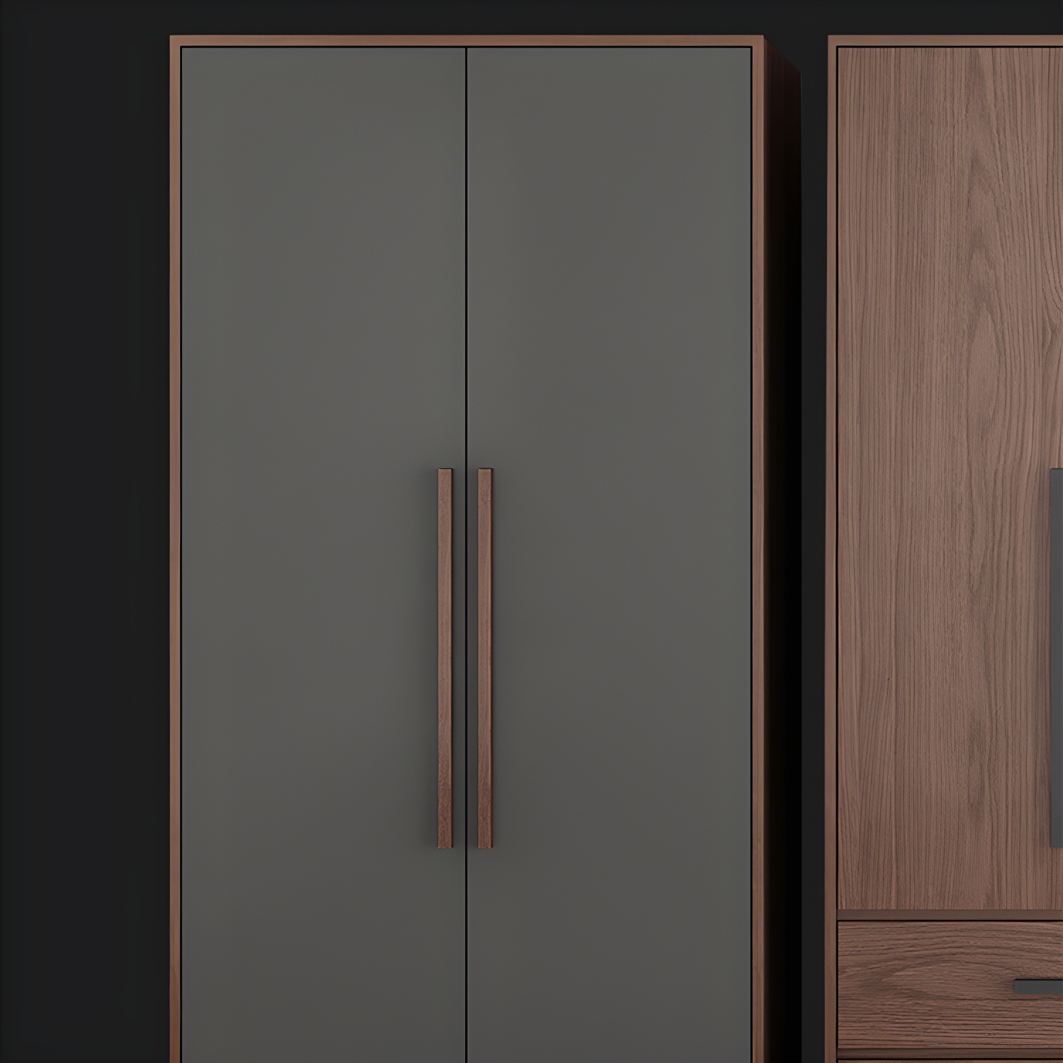 Contemporary Wardrobe with Garment Rod Engineered Wood Wardrobe Closet - image 10