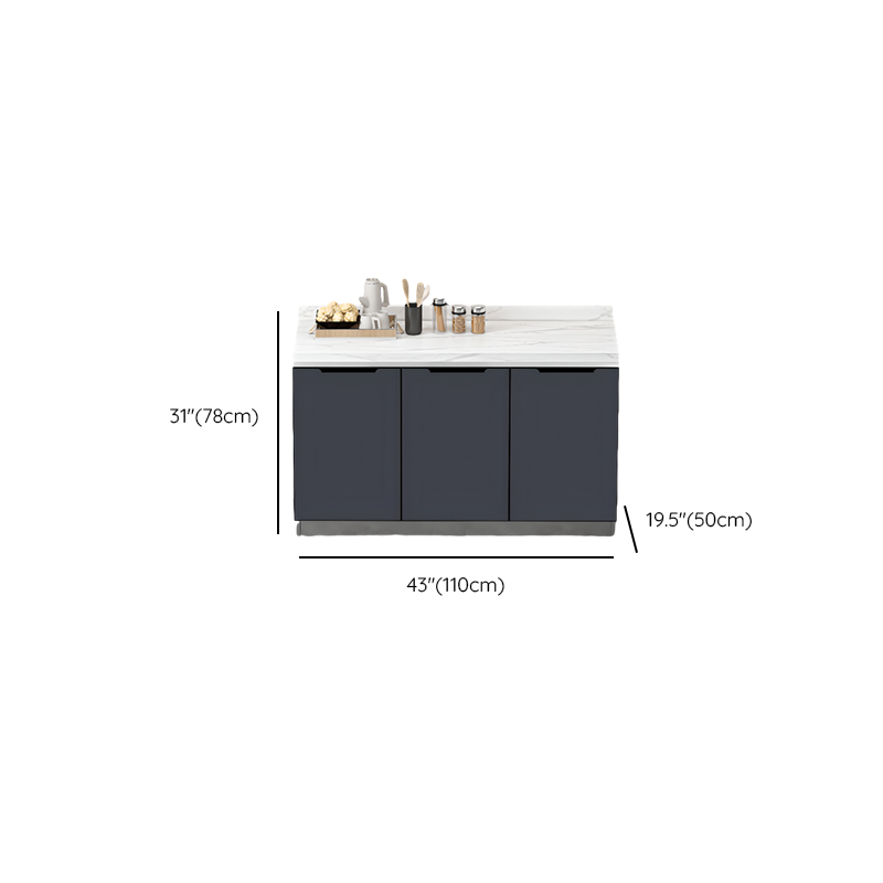 Grey Simple Sideboard with Standard/Narrow Size, 1 Shelf, Sintered Stone Countertop, and Multiple Doors Larder Storage - image 10