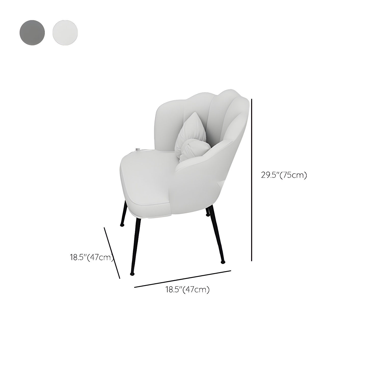 Lighted Mirror Wood Makeup Dressing Table Stool Set in Black/ White - image 14