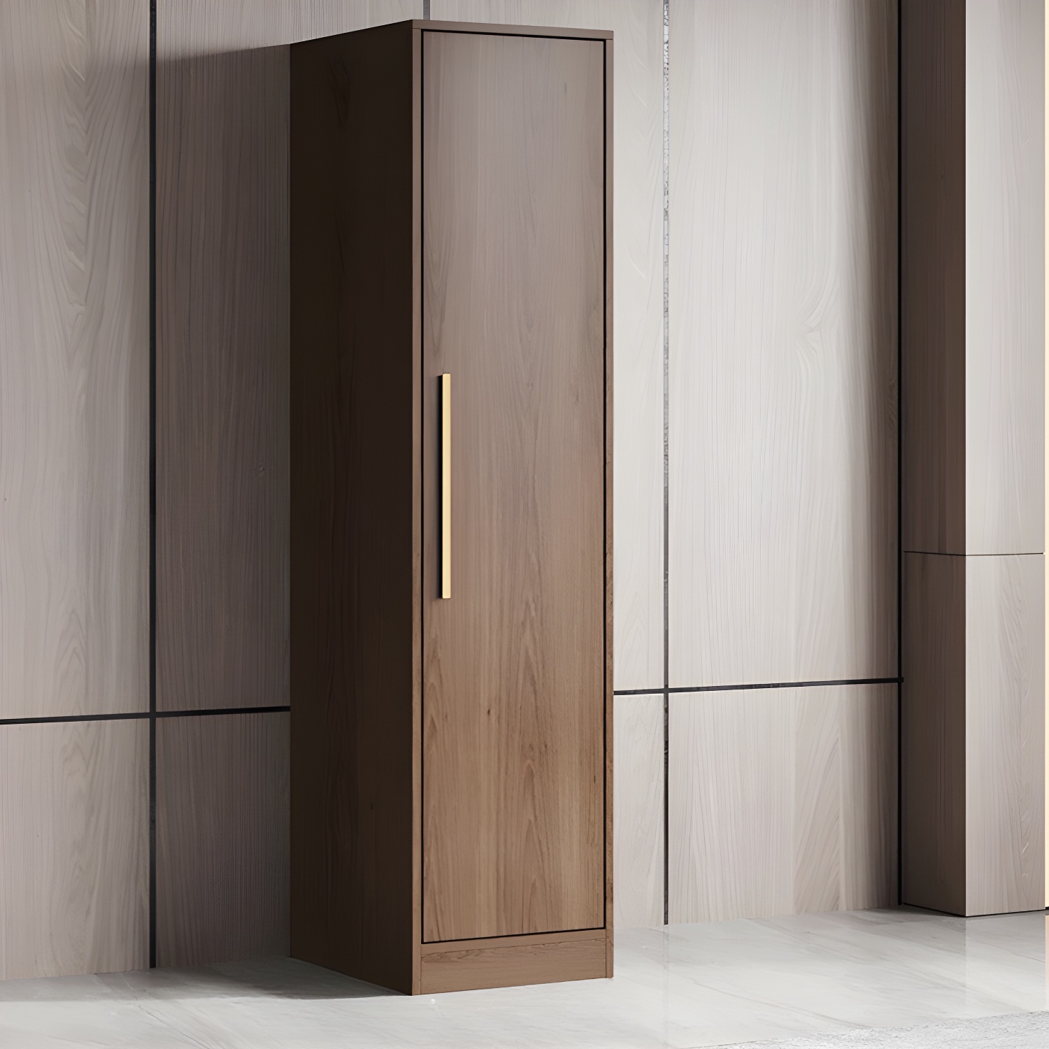 Modern Wood Wardrobe Armoire: 1pc Clothing Rod, Non-Adjust Shelves, Pre-Drilled Holes - image 3