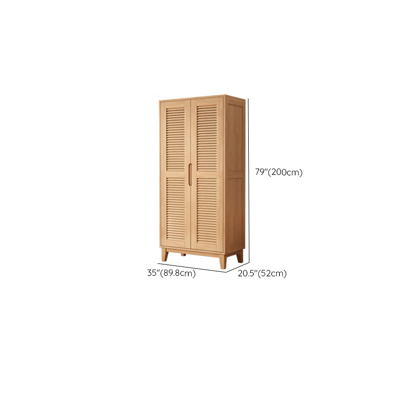 Natural Finish Cabinet Armoire with 2-Drawer - image 8