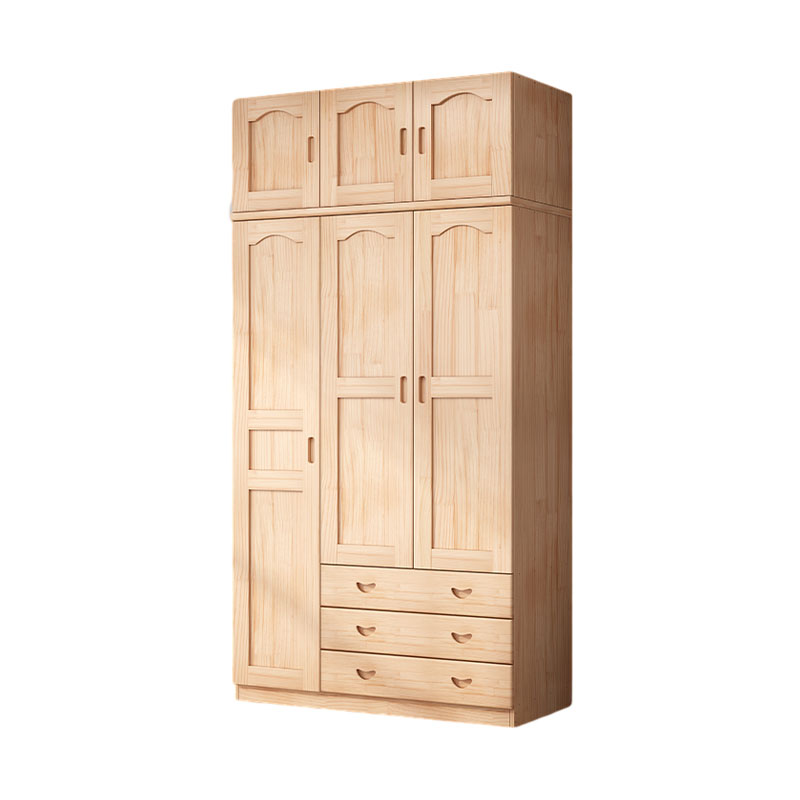 Scandinavian Natural Wood Wardrobe Armoire - 50cm Width - Drawers Included - image 5