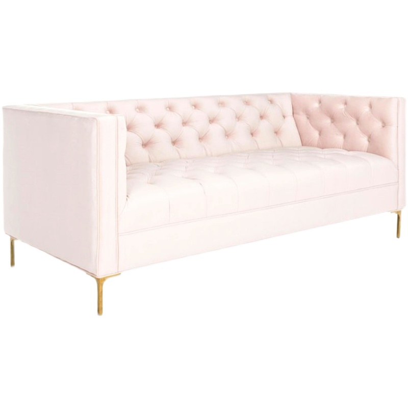 Button-tufted Straight/L-Shape Horizontal/Left Hand Facing Sofa Chaise/Sofa Couch in Rose with Tufted Back - image 3