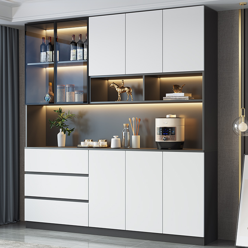 Standard/Wide Chalk 3 Drawers Closet 2 Shelves/1 Shelf Glass Doors Functional Storage Cabinet Sideboard - image 3