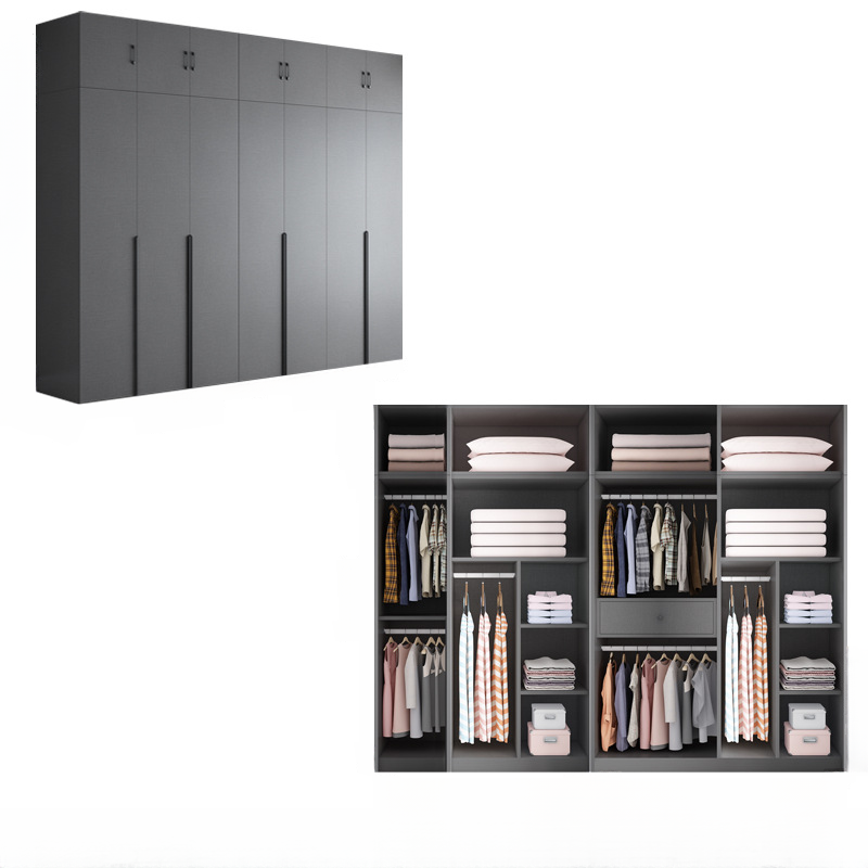 Trendy Dove Grey Wooden Wardrobe with Interior Shelves, Soft Close Door & Hanging Rod - image 7