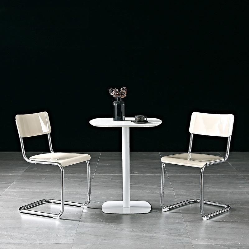 Modern Simple Style Ventilated Back Armless Chair with Metallic Alloy Legs - image 12