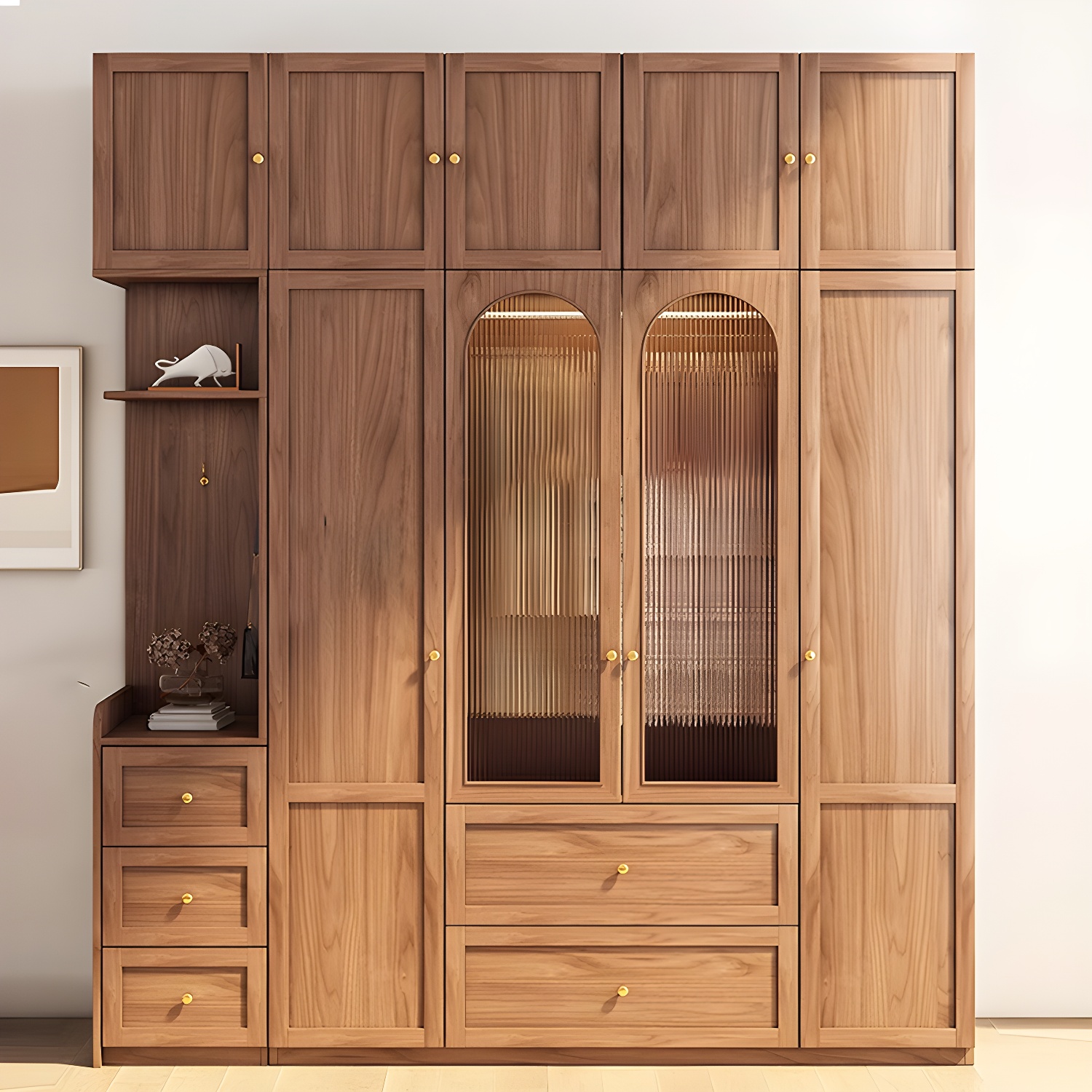 Fashionable Natural Wood Wardrobe Armoire for Stylish Closet Organization - image 3