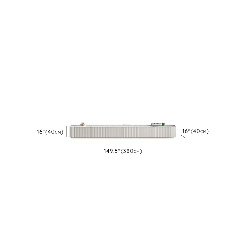 Simple Chalk Sintered Stone Rectangular TV Stand with 6-Drawer/4 Drawers/3-Drawer & Cable Management - image 12