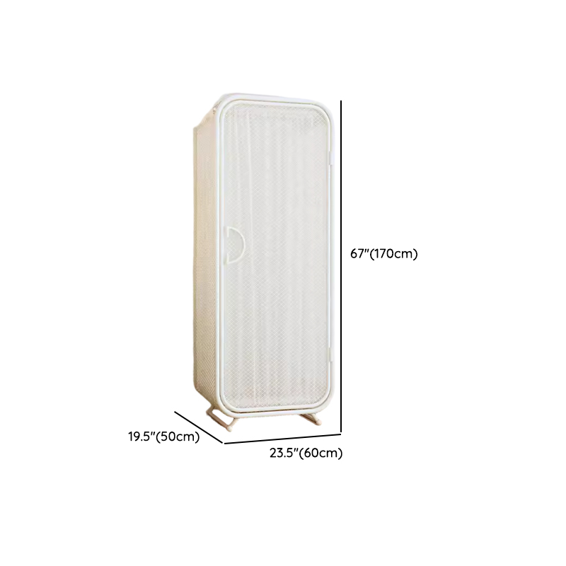 White Modish Alloy Cabinet Armoire with Interior Shelves and Clothing Rod - image 9
