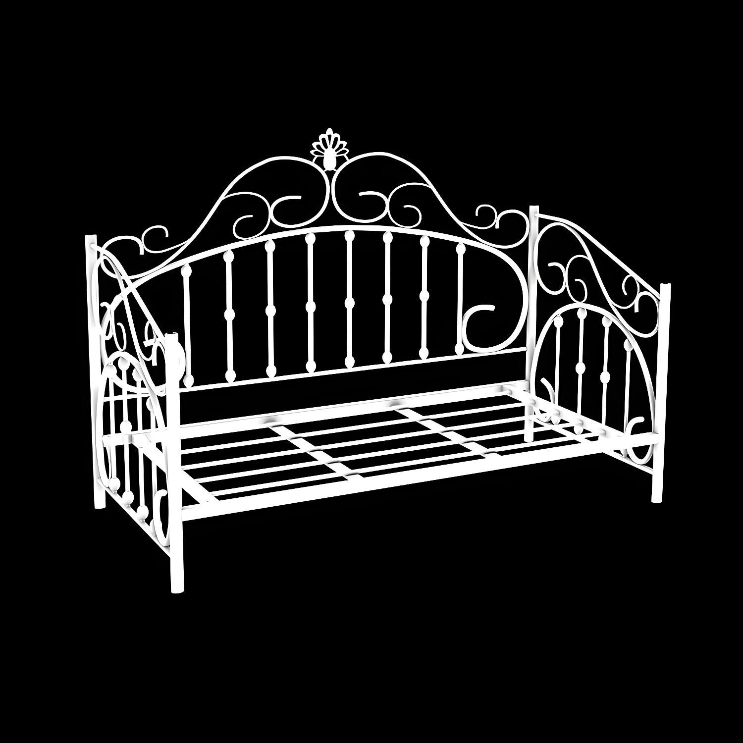 Luxurious Open-Frame Bed 45.28-inch High Metal Child's Bed with Headboard - image 10