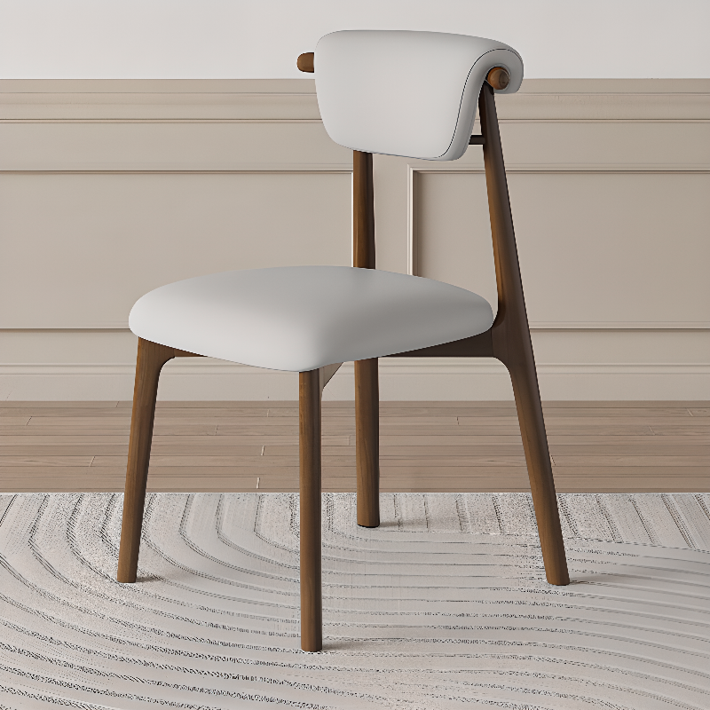 Casual Side Chair in Vinyl Leather with Wood Legs, Low Back, Framed and Balanced - image 4