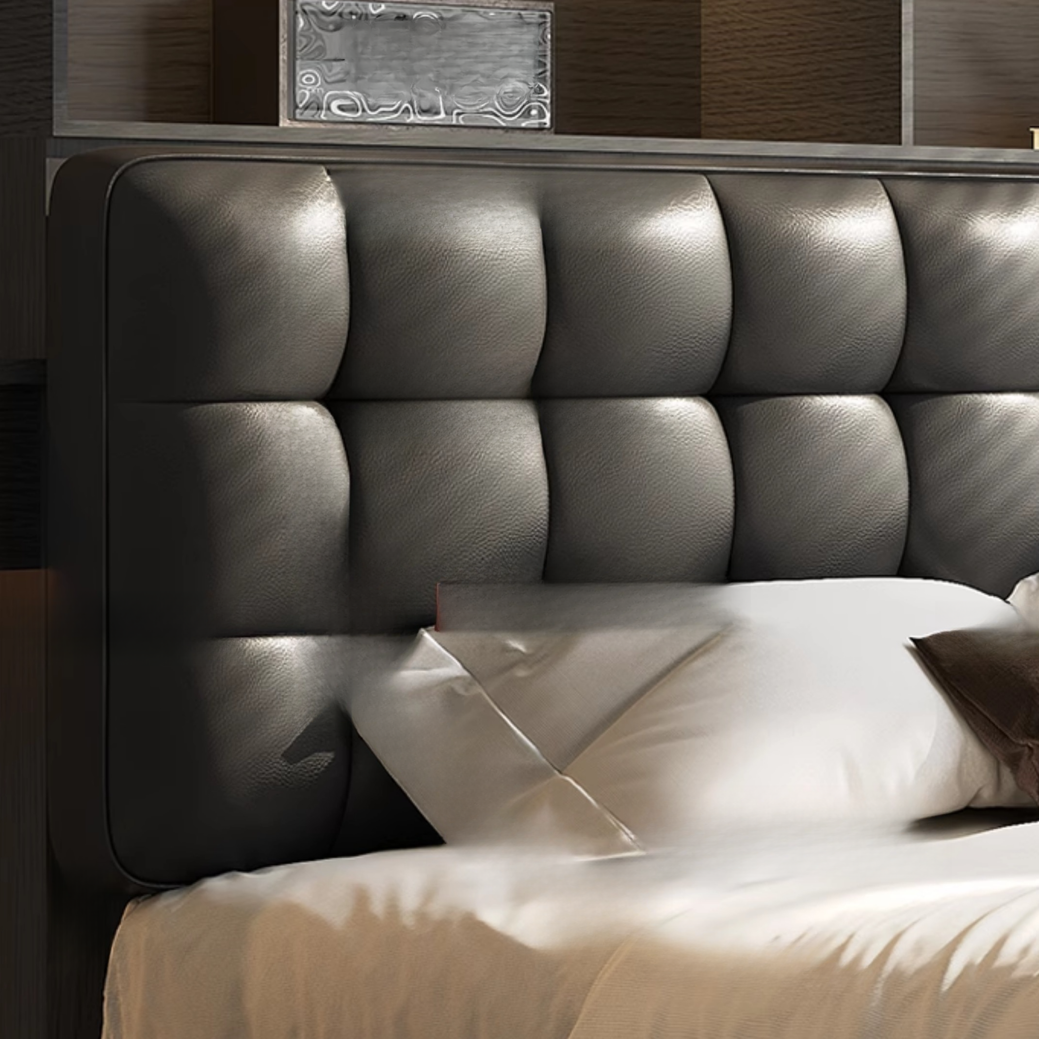 Solid Color Storage Bed with 3 Storage Boxes, Button-tufted Pine Wood Frame for Living Room - image 7