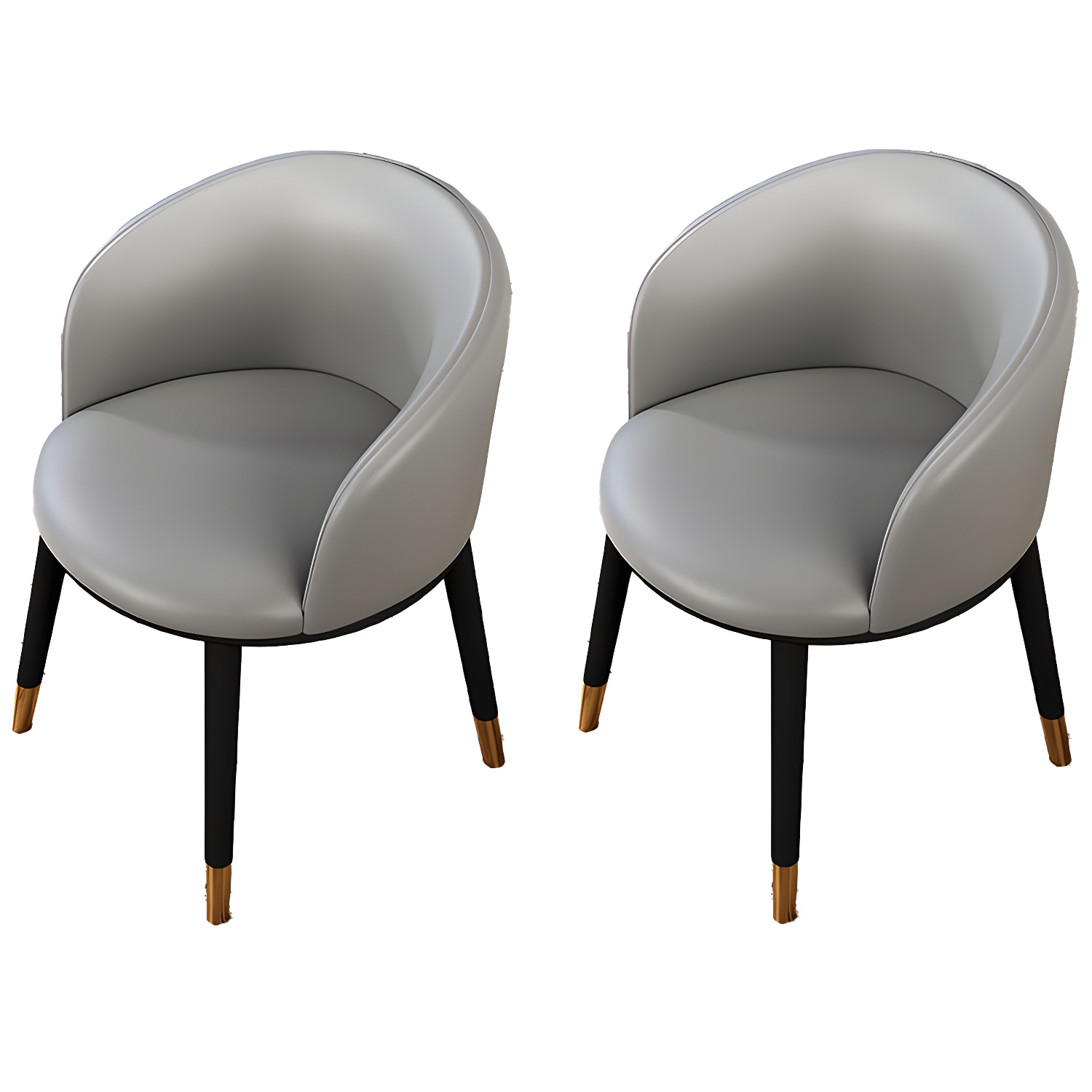 Contemporary Leather Home Arm Chair Solid Back Matte Finish Dining Chair - image 16